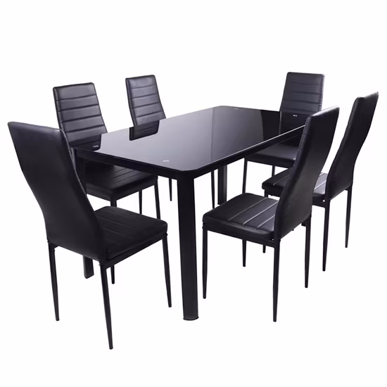Set da tavolo da pranzo in metallo di vetro per mobili domestici moderni di vendita caldo
