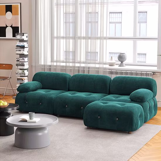 Mobili per soggiorno Nuovo divano ad angolo a forma di L Set di divani Divano moderno a forma di L bianco moderno di lusso Divano trapuntato componibile fai-da-te